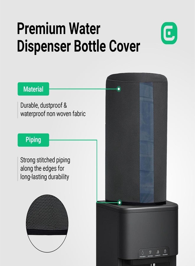 CRASOME Non-Woven Water Dispenser For 20 Ltr / Litre Bottle Jar Cover With Transparent Strap - Black (DC-TS-BLK) - Image 3